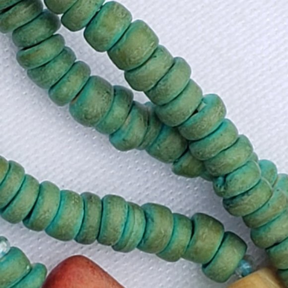Chunky Southwestern Necklace,  Vintage Beaded 3 Strand Jewelry - Picture 4 of 6